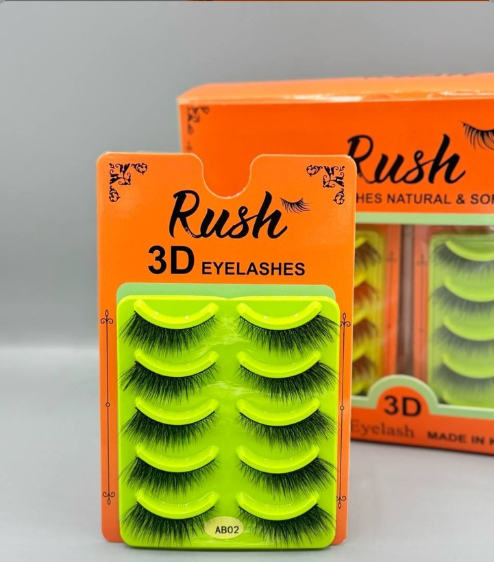مژه 5 جفتی (مژه مصنوعی ) برند راش Rush کد Ab02